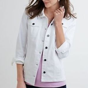 J. Jill Button-up White Denim Jacket
